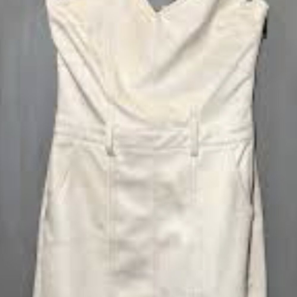 Olivaceous strapless mini faux leather dress size S